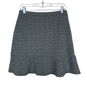 Margaret M Skirt Pull On Stretchy Knit Black Grey Knee Length Women's M